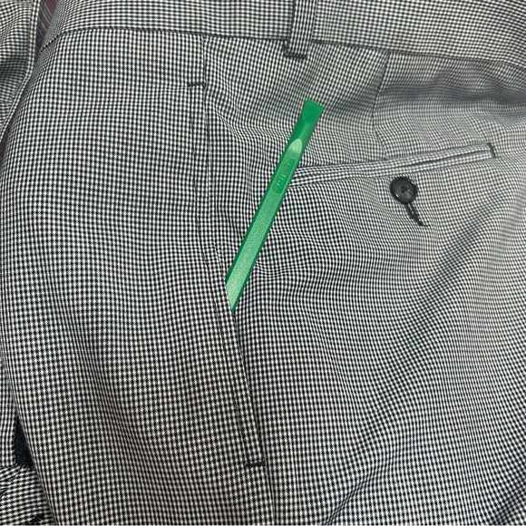 Sean John Fine Tailored Black and White Small Checked Pleated Trousers 40Wx30L - Picture 12 of 14